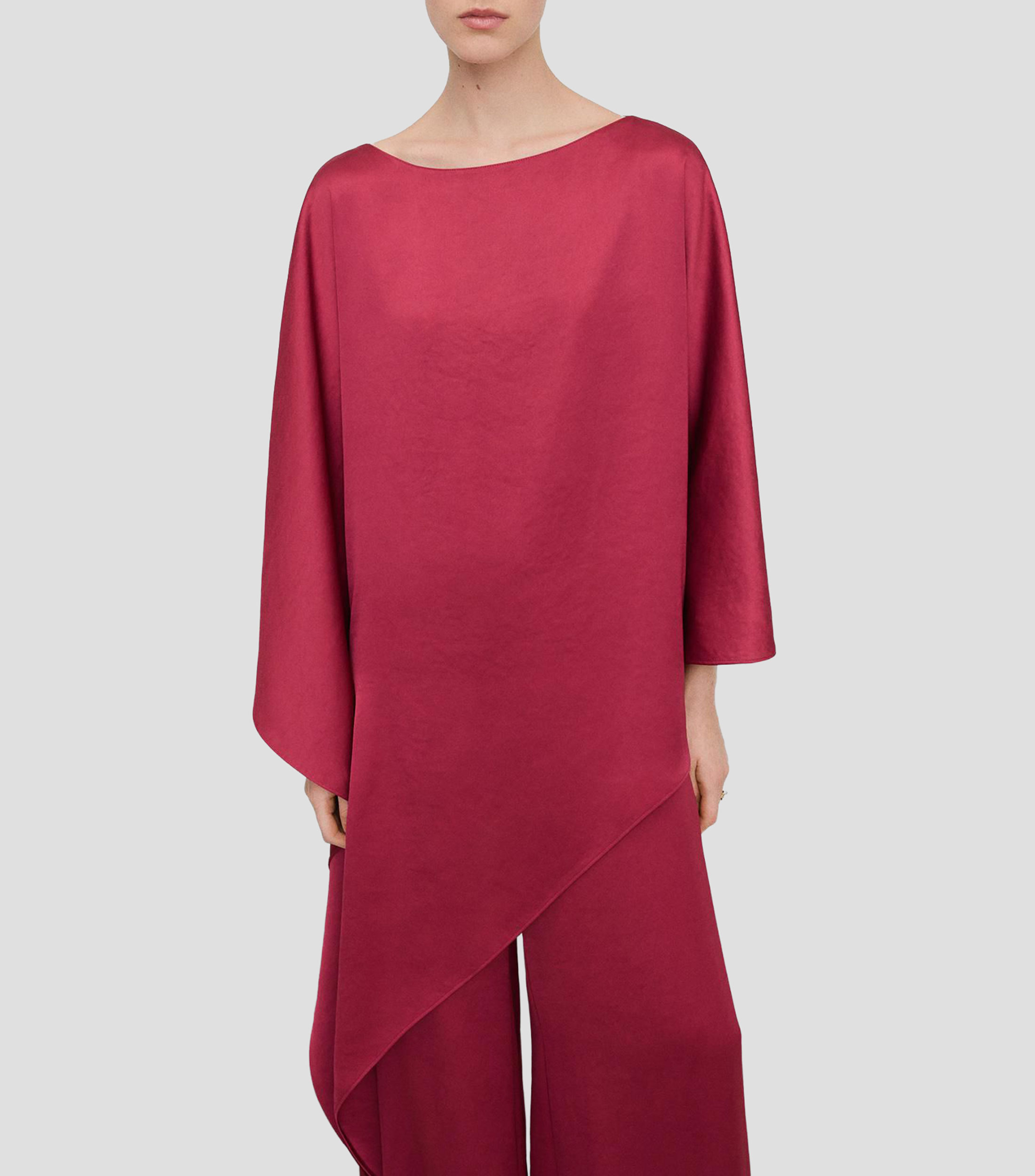 Blusa lisa una manga larga Mujer